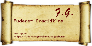Fuderer Graciána névjegykártya